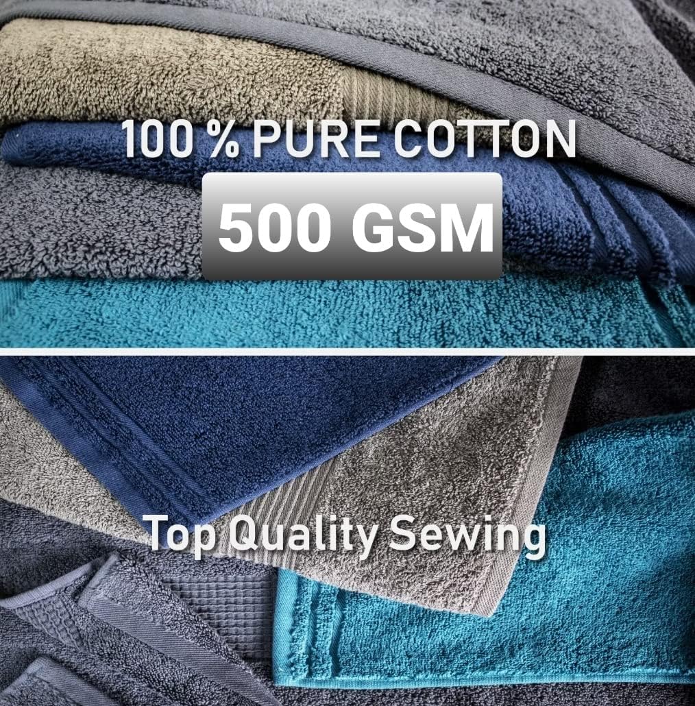 Luxury Towel Set 100% Cotton 4 Piece Bath Towel Set Bath Towel Bale 500 GSM.